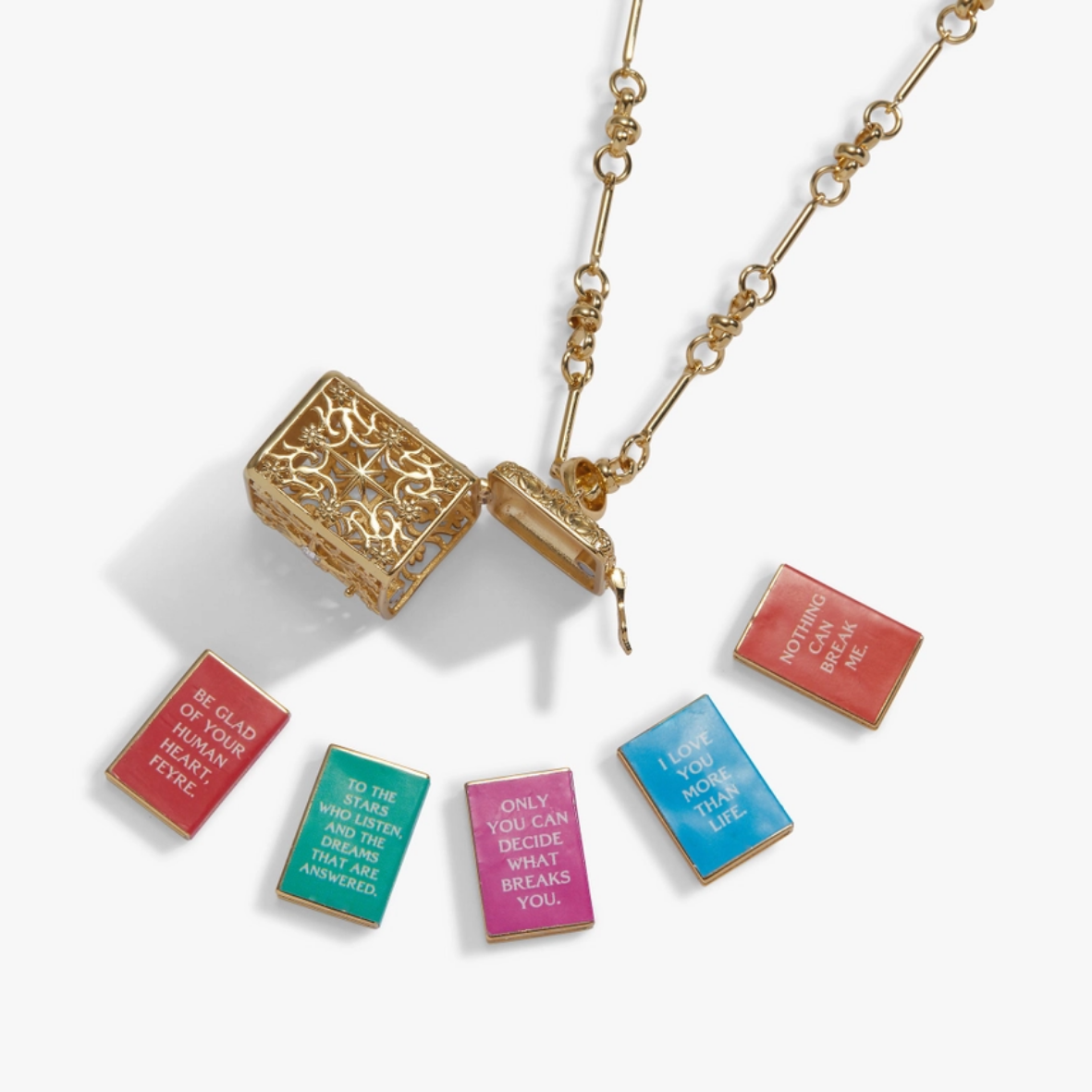 A Court of Thorns and Roses Book Charms Locket Necklace