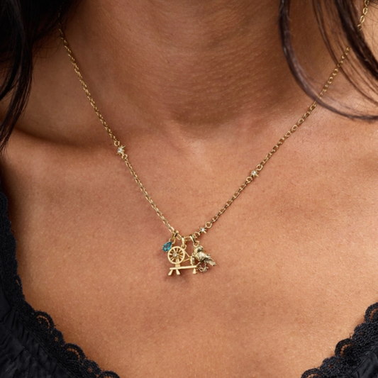 Acotar Mist and Fury Bird & Spinning Wheel Necklace