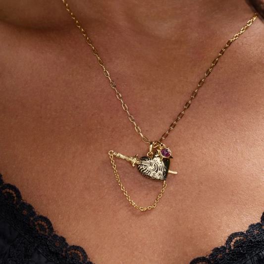 Acotar Wings and Ruin Sliding Dagger Heart Necklace