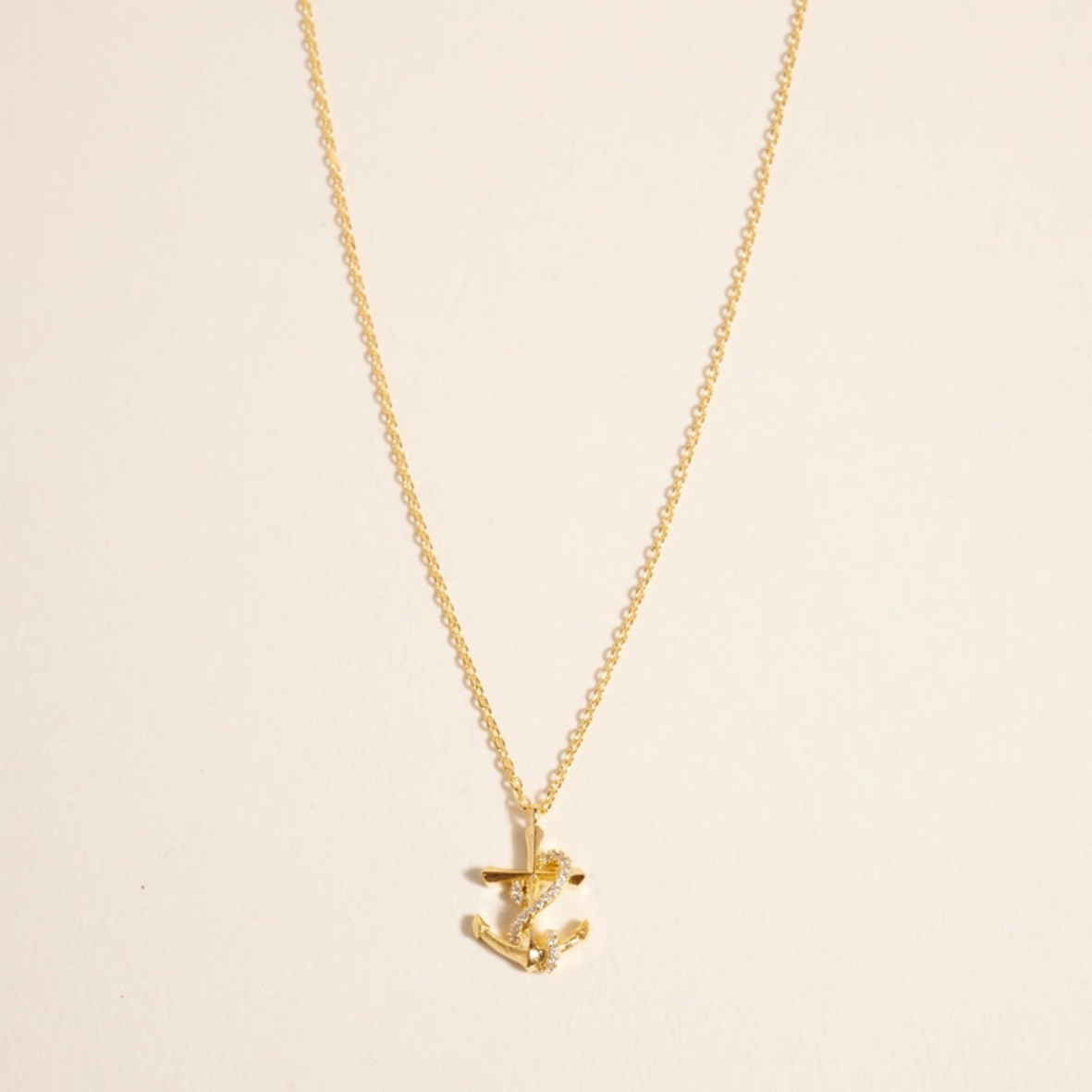 18K Gold Dipped Anchor Ship Boat Sealife Necklace