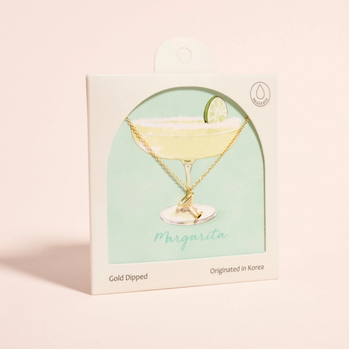 18K Gold Dipped Cocktail Glass Toast Necklace