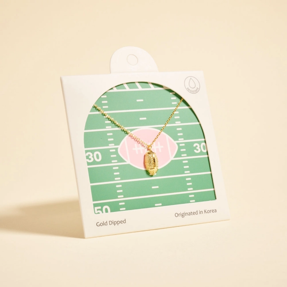 18K Gold Dipped Football Gameday Necklace